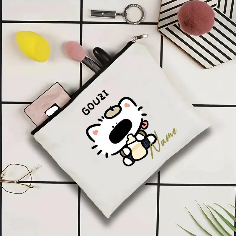 pochette de voyage personnalisée avec nom, pochette de maquillage pour mariage, pochette de maquillage pour fête, sac de maquillage en toile unique, organisateur de cadeaux pour femme