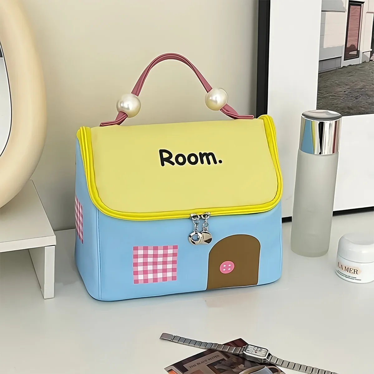 mini trousse à cosmétiques – pochette de rangement imperméable de grande capacité pour les voyages, les articles de toilette et l'organisation générale.