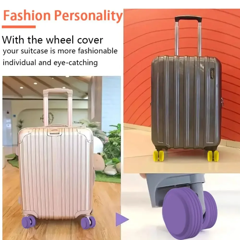 housse de protection pour roues de bagages en silicone, 8 pièces, antidérapante, absorption des chocs, roulettes pour bagages, chaussures, réduit l'usure des roues, réduit le bruit, 8 pièces