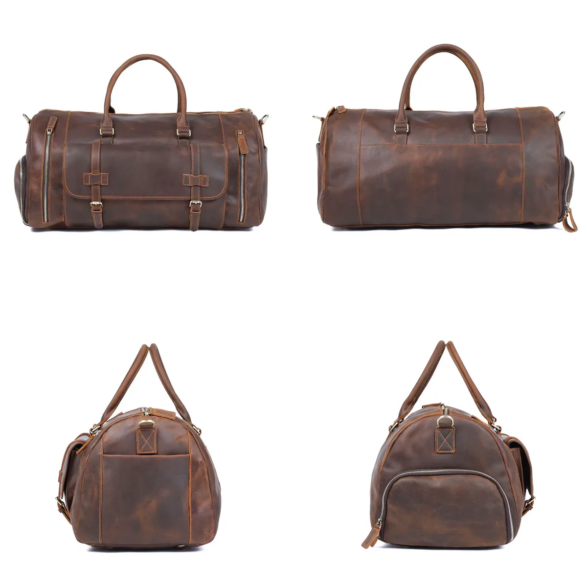 sac de voyage en cuir pleine fleur de vachette s.worker, style vintage, grand format, bagage à main