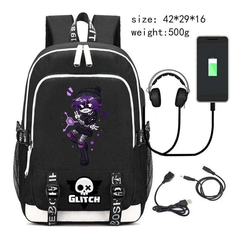 nouveau murder drones sac à dos pour étudiant garçons mode tendance sac à dos usb ordinateur portable sac à dos dessin animé noir fille sac d'école pour adolescent