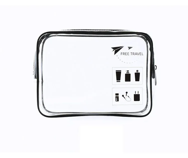 trousse de maquillage en pvc transparent imperméable pour femme, trousse de maquillage de bain, trousse de rangement de toilette, trousse de maquillage de voyage avec fermeture éclair, trousse de beauté