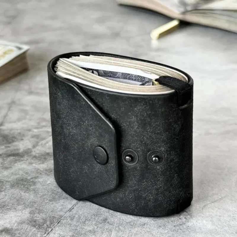 porte-monnaie en cuir à accès rapide, pochette portable pour billets, organisateur léger pour usage quotidien