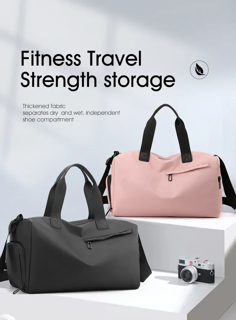 sacs de voyage oxford à fermeture éclair grande capacité, sacs de sport solides en tissu épais, sacs de sport imperméables haute capacité