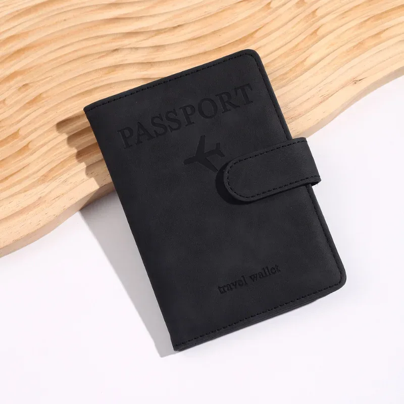 porte-passeport vintage en cuir pu pour femmes et hommes, avec fentes pour cartes bancaires d'identité, accessoires de voyage