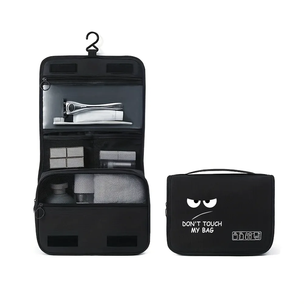 sac de maquillage portable à motif de dessin animé, unisexe, organisateur de cosmétiques de grande capacité, trousse de toilette suspendue pour femmes et hommes, pour le lavage, le rasage et le maquillage.