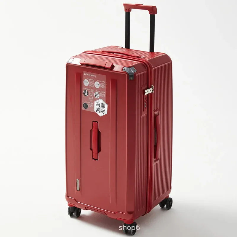 valise à roulettes grande capacité avec amortisseur à ressort, frein et roues pivotantes, poignée de transport pour étudiants