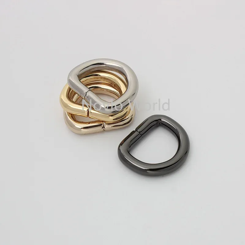 anneau en d non soudé en or rose, 50 pièces, 7 tailles, fil de 4.0mm, 16-20-25-32-38mm, pour valise, anneau en d à bord rond, accessoires pour sac à main