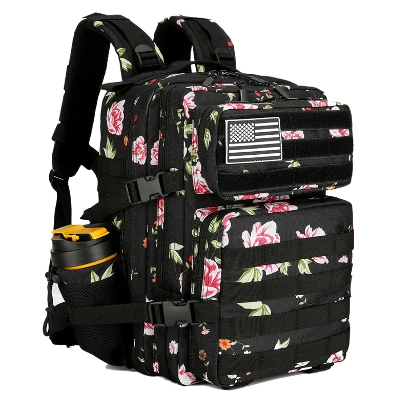 lhi 25l sac à dos tactique sac de gym pour femmes école fitness sports camping en plein air randonnée sac à dos sorcière porte-bouteille