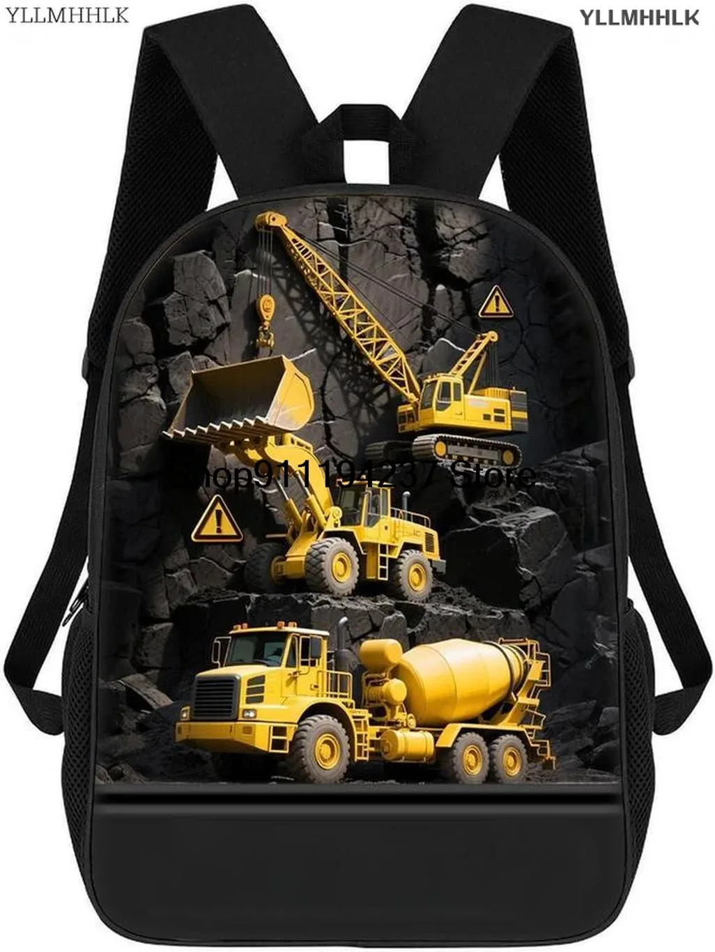 sac à dos personnalisé sur le thème des véhicules d'ingénierie, sac à dos pour pelle, sac à dos pour camion de construction