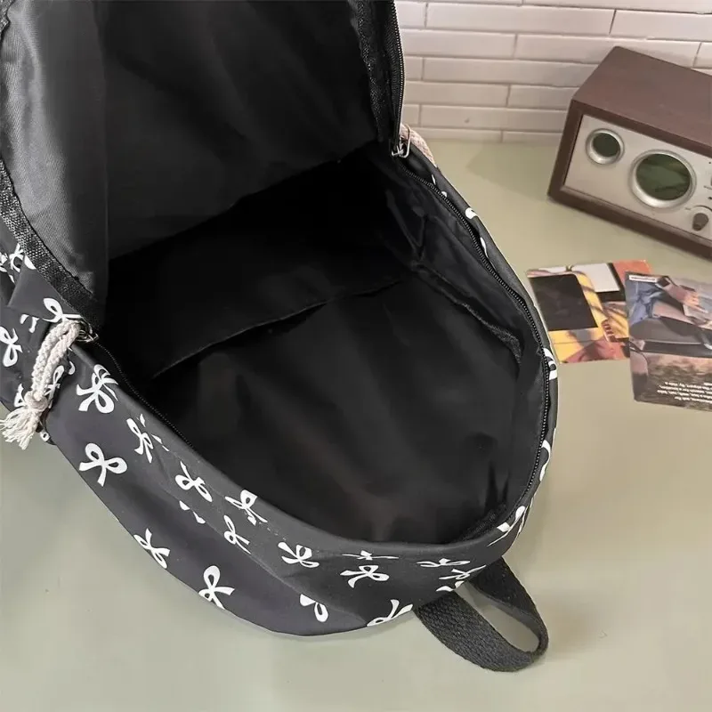 sac à dos pour filles avec nœud, grande capacité, décontracté, idéal pour les voyages, sac à dos multifonctionnel tendance pour l'école, pour enfants, utilisation quotidienne printemps-été.