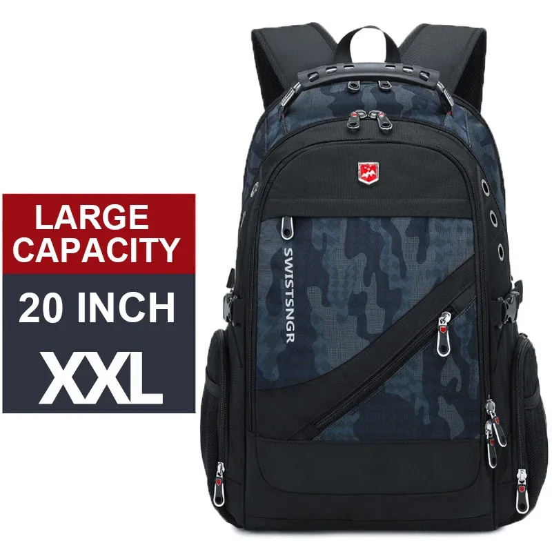 sacs à dos de voyage imperméables pour hommes, sac d'école antivol, sac à dos pour ordinateur portable de 20 pouces, mochila haute capacité