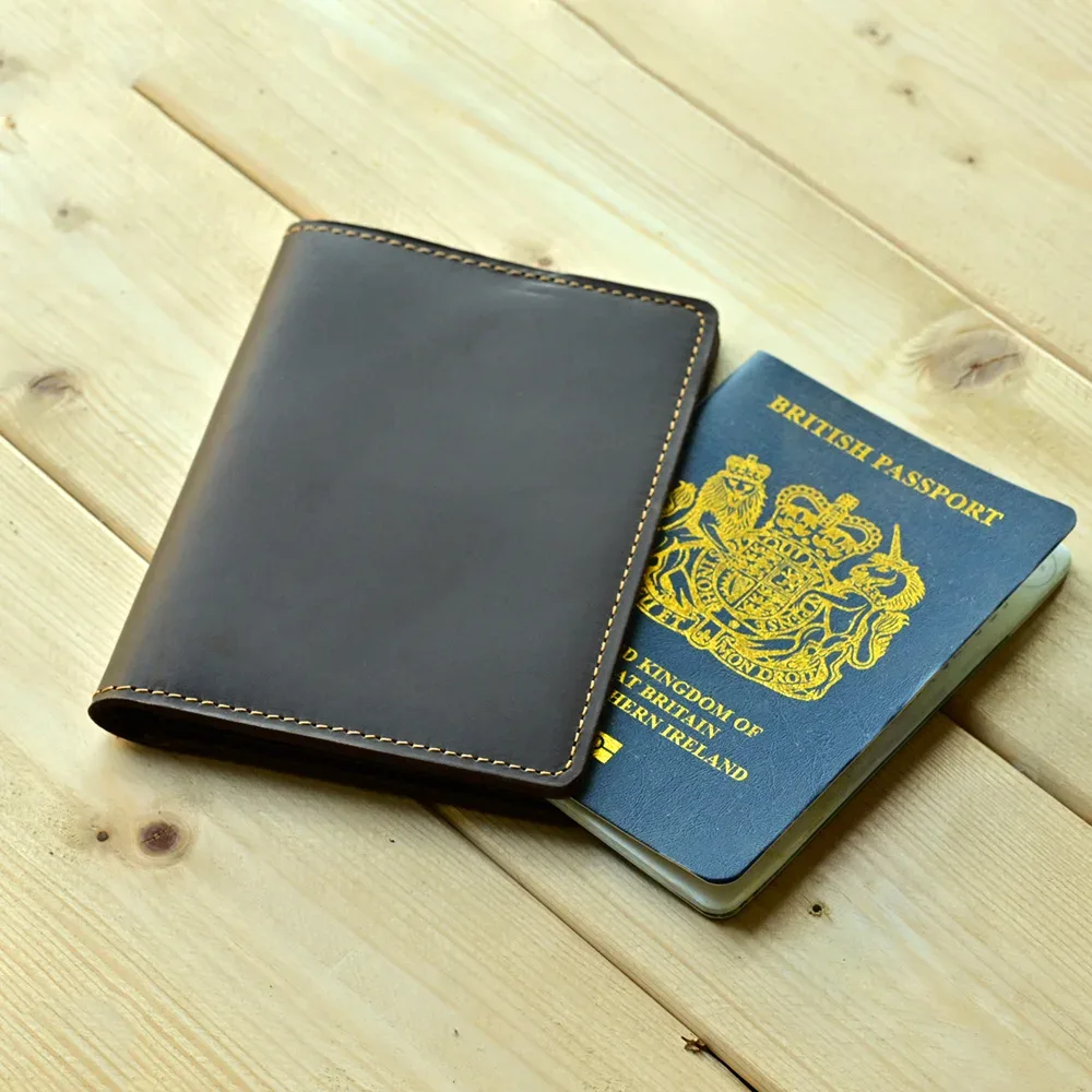couverture de passeport du royaume du maroc faite à la main, porte-passeport marocain en cuir véritable