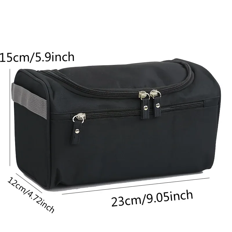 sac de rangement pour articles de toilette et cosmétiques de grande capacité, idéal pour les personnes pressées, multifonctionnel avec crochet et fermeture éclair imperméable.