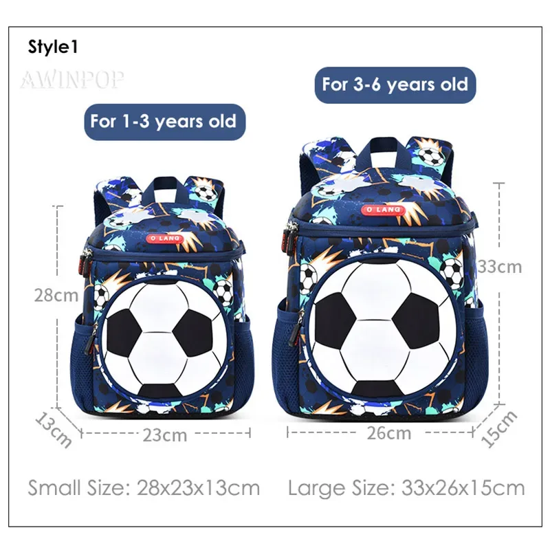 sacs d'école de football 3d pour garçons, sacs à dos d'école pour enfants de la maternelle, sac de voyage pour étudiants, pack pour enfants mochila infantil escolar
