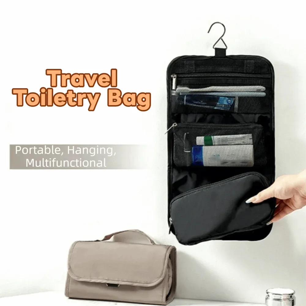 trousse de toilette portable grande capacité, séparation sec/humide, étanche, suspendable, sac de rangement maquillage détachable et pliable
