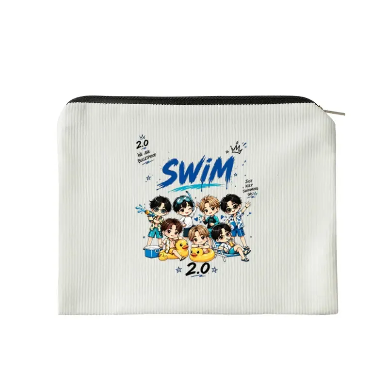 trousse de toilette multifonctionnelle en velours côtelé arirang 2.0 world tour 2026 avec fermeture éclair, sac de rangement léger, cadeau pour fans k-pop