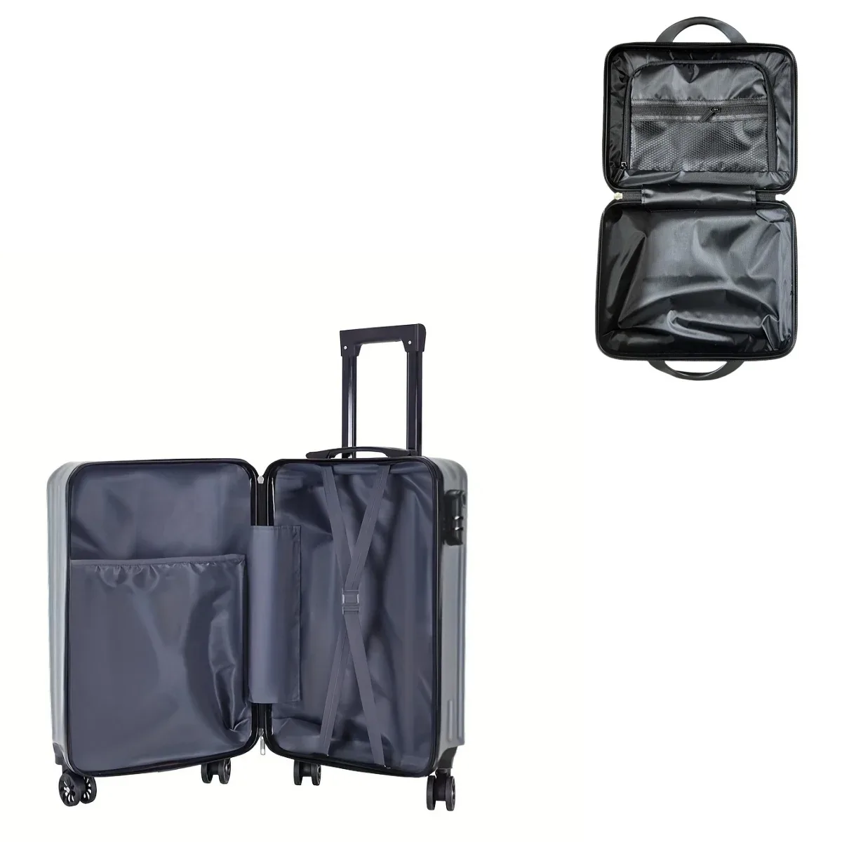 valise abs noir diagonale grand format toupie poignees surdimensionnee voyage familial transport affaires capacité elevee rangement couches roues universelles telescopic