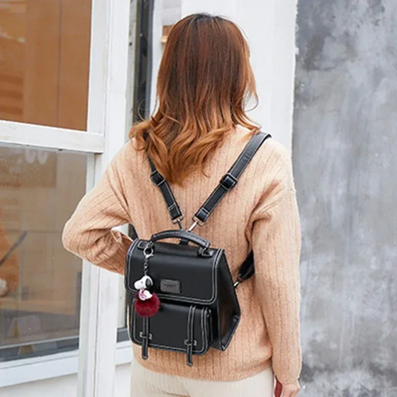 petit sac à dos femme en similicuir vintage de luxe – sacs à dos imperméables marron et noir 2026 – mochilas mujer juveniles