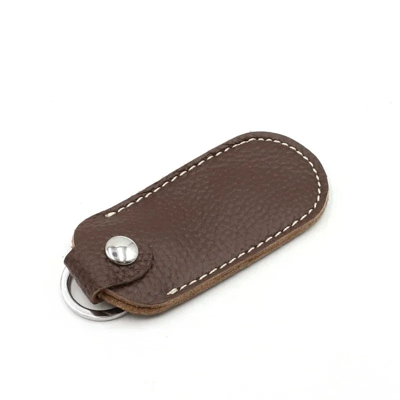 sacs de rangement à loquet en cuir véritable u disk, housse de protection, porte-clés, noir, étuis pour clé usb, clé usb, clé usb, pendrive