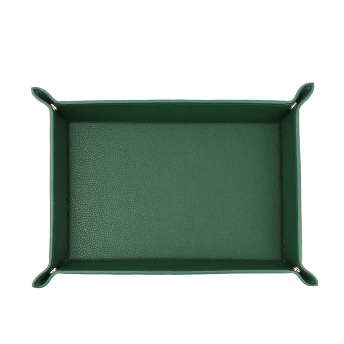 plateau carré pliable en cuir personnalisable avec nom, boîte de rangement de bureau, plateau à bijoux, organisateur pour dés, clés, portefeuilles et pièces de monnaie