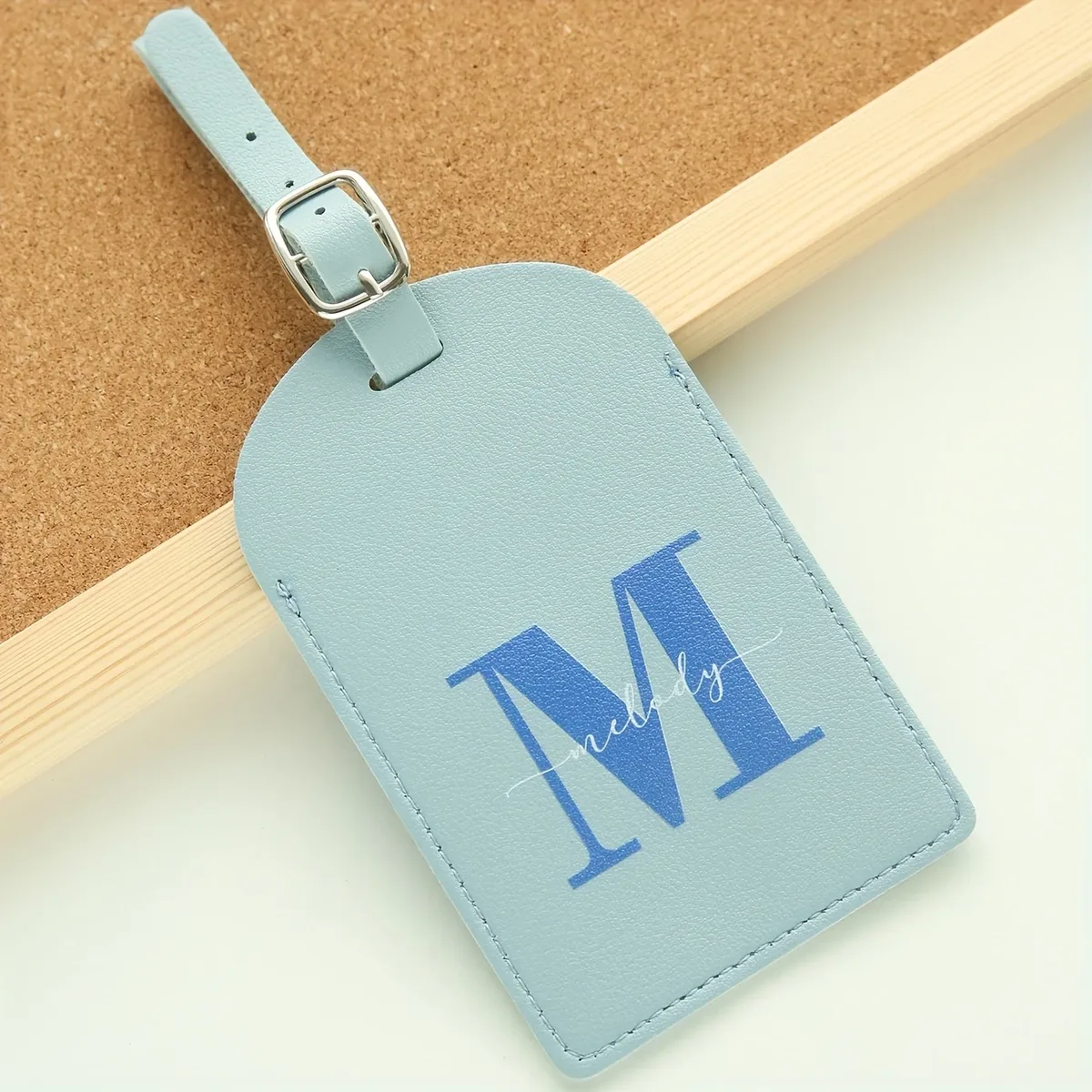 étiquette de bagage personnalisée avec nom et initiales pour valises, étiquettes de bagage colorées avec monogramme personnalisé et carte de nom avec protection de la vie privée