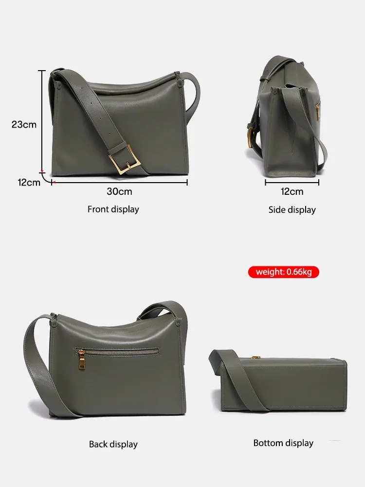 zency sac messager pour femme sac à bandoulière en cuir véritable souple sacoche poches de grande capacité sac à main vert foncé design