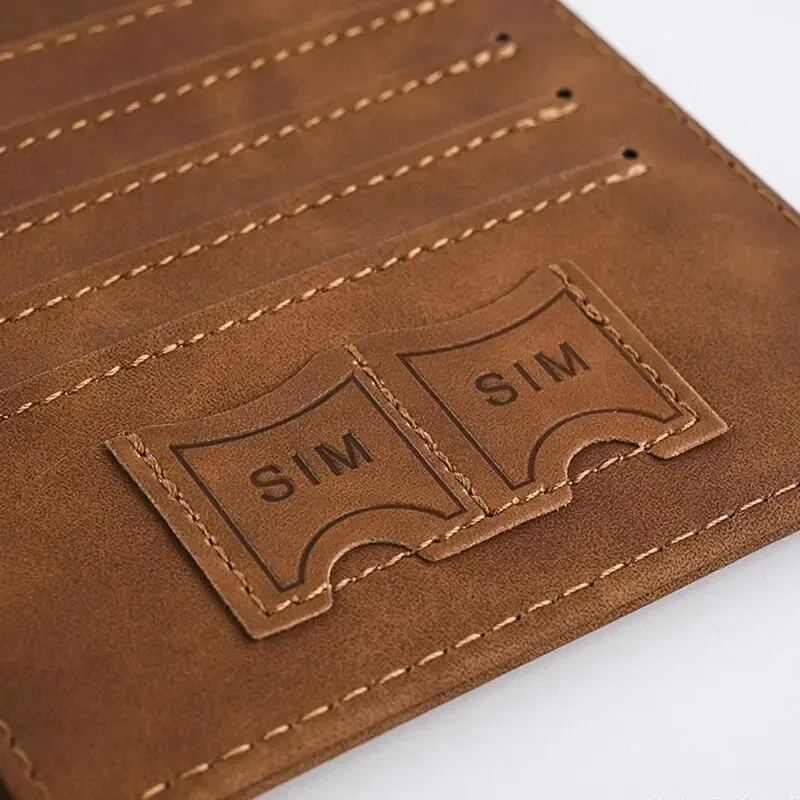 portefeuille en cuir pu pour homme, porte-cartes de visite, porte-passeport de voyage, sac à main pour homme, accessoires de voyage
