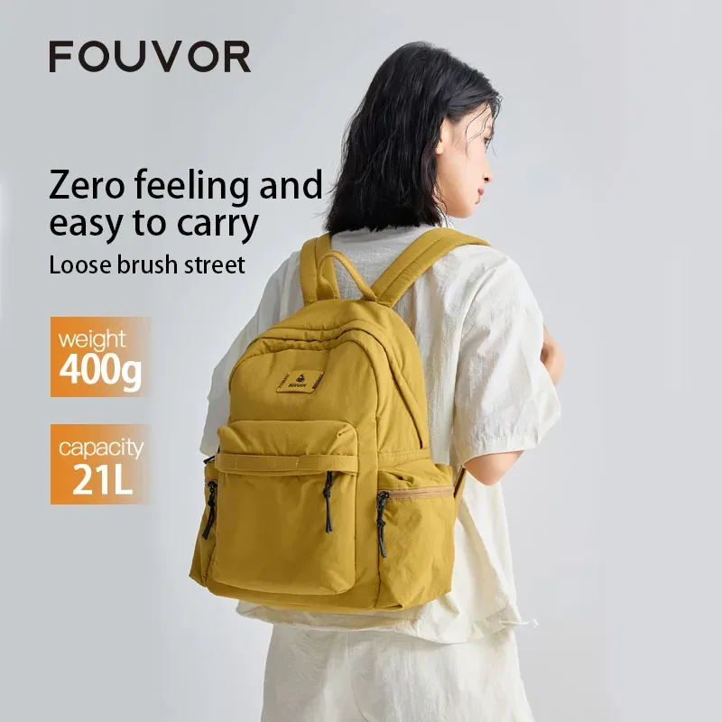 sac à dos tendance fouvor 2026 pour femme, léger, décontracté, pour voyage, étudiant, école, trajets urbains, cabine, 3072-05