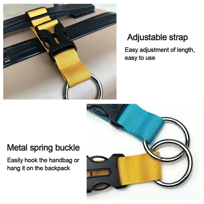 boucle de ceinture à dos, 1 pièce, bande de bagage, sac à dos multifonctionnel, boucle de suspension en nylon, crochet de valise portable, boucle de suspension