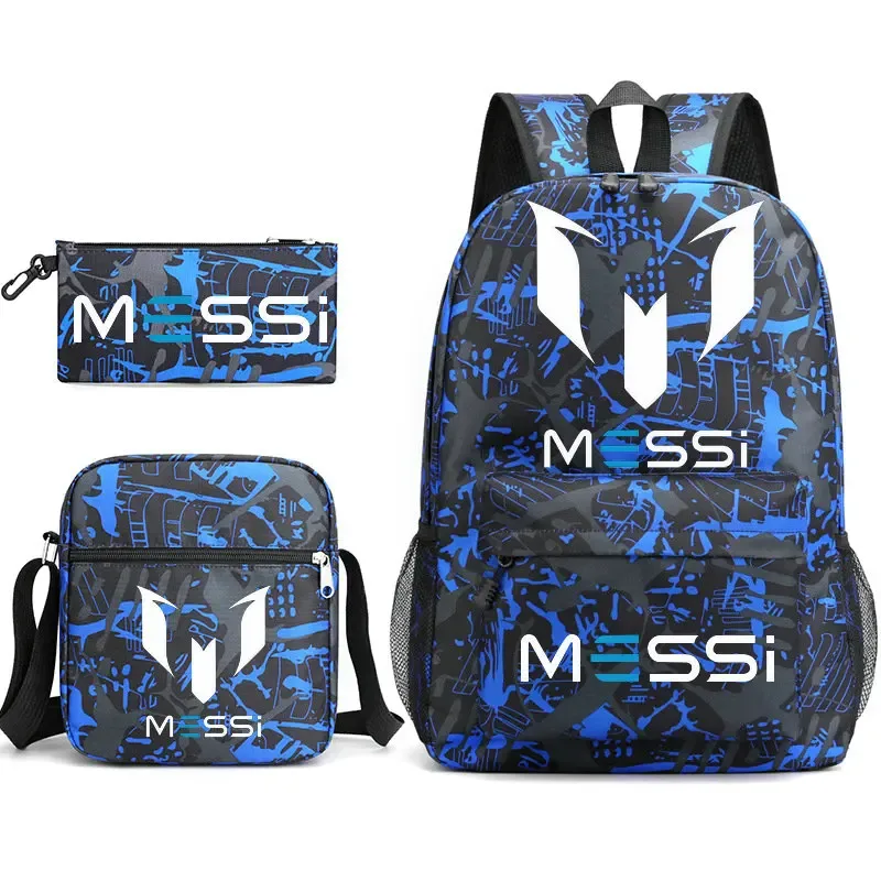 sac dos toile noir motifs bleu blanc bandoulière amovible pochette assortie ceinture coussin air transport décontracté