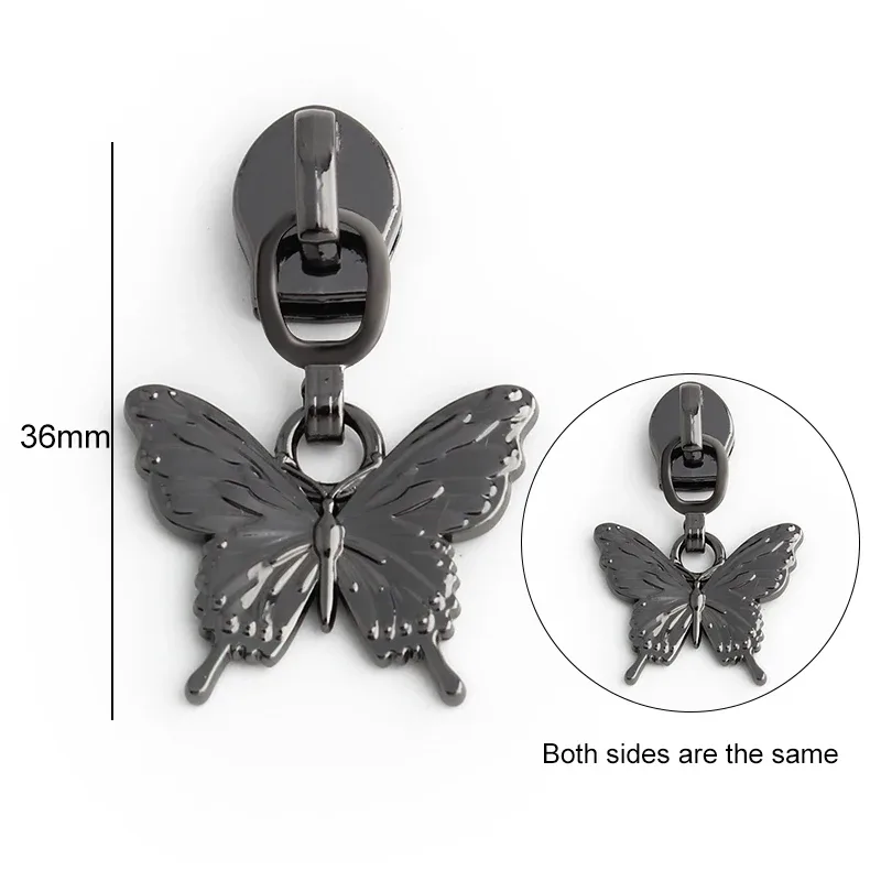 5/10 pièces en forme d'oiseau/abeille/fleur 5 # curseur de fermeture éclair en métal en nylon, pour bricolage, couture, artisanat, vêtements, sacs de rangement de voyage, accessoires à fermeture éclair
