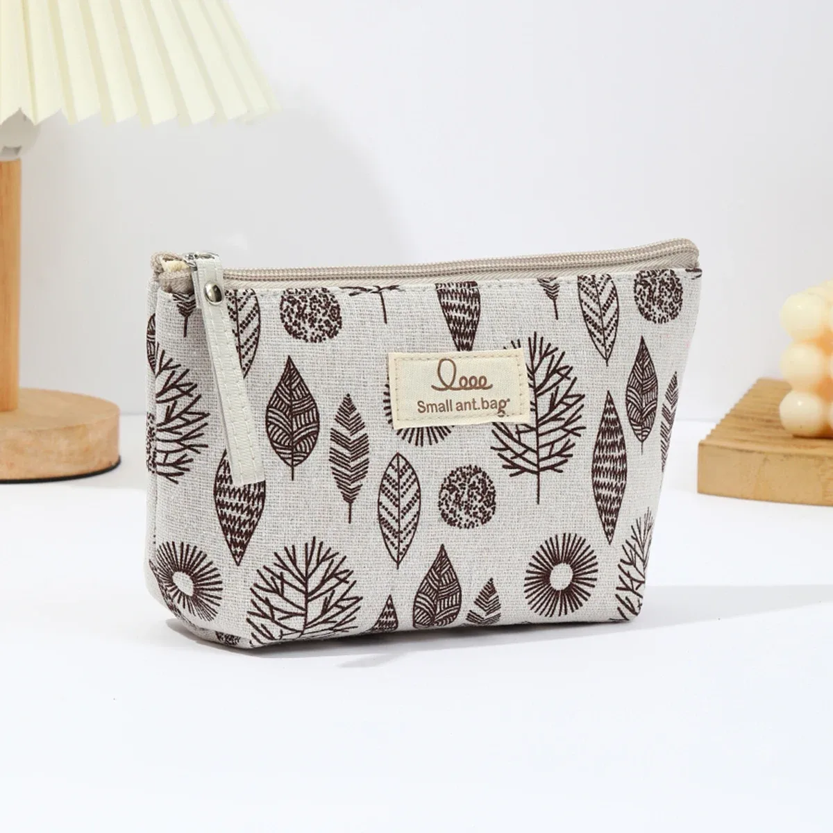 pochette à fermeture éclair en tissu, sac de rangement pour cosmétiques, porte-cartes multifonctionnel en toile, pochette pour clés, sac pour téléphone, trousse de toilette