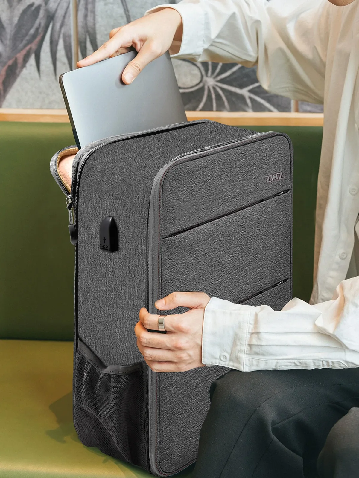 sac à dos mince extensible pour ordinateur portable 15 15,6 16 pouces, sac pour ordinateur portable résistant aux déversements pour la plupart des macbooks de 14 à 16 pouces ou d'autres ordinateurs