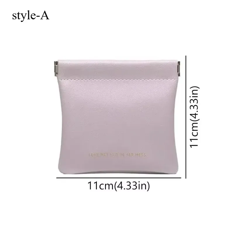 mini sac à fermeture automatique en pu, sac de rangement portable pour écouteurs, câbles de charge, portefeuille zéro, monnaie et rouge à lèvres
