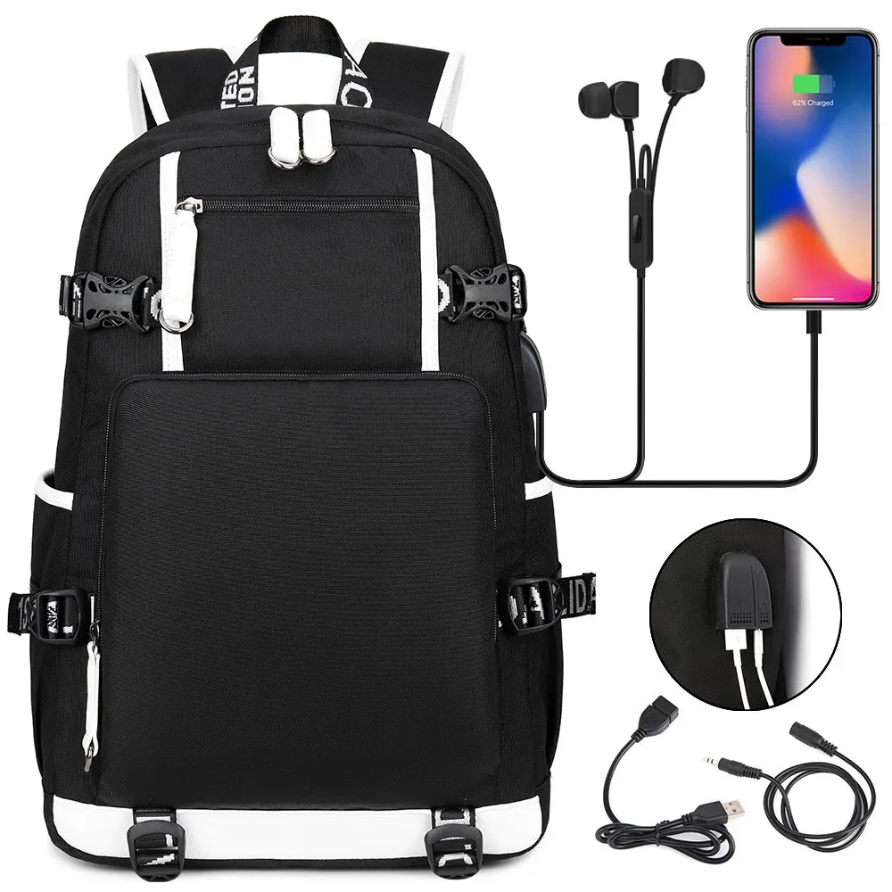 sac à dos d'école étanche pour adolescents, sac de voyage pour ordinateur portable, sac à dos de chargement usb, grand, multifonction, mode, hommes et femmes