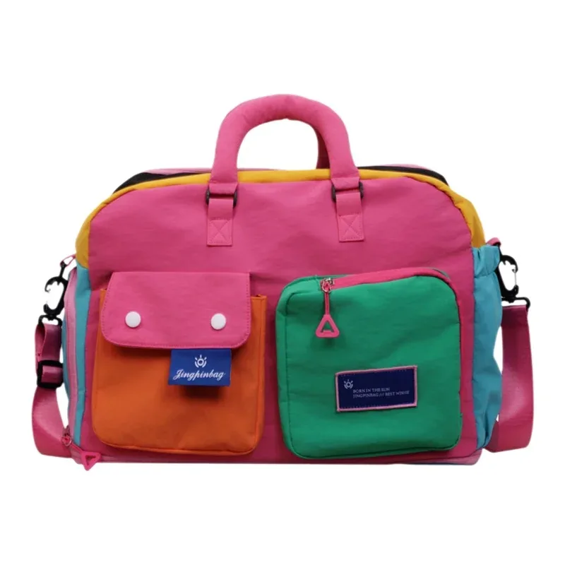 sac de voyage portable grande capacité pour hommes et femmes, sac de sport et de fitness, sac de transport durable en polyester, style urbain minimaliste