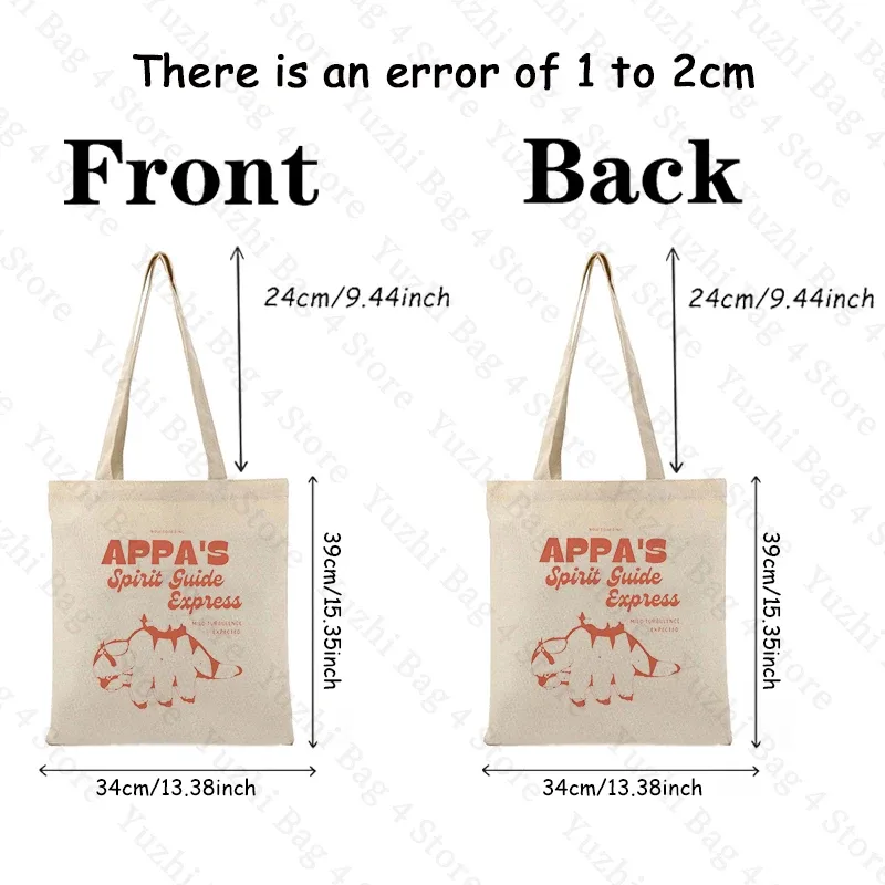 sac fourre-tout en toile vintage à motif appa, sacs animés, sac à provisions de grande capacité, cadeau d'anniversaire pour petit ami fille, initié kawaii