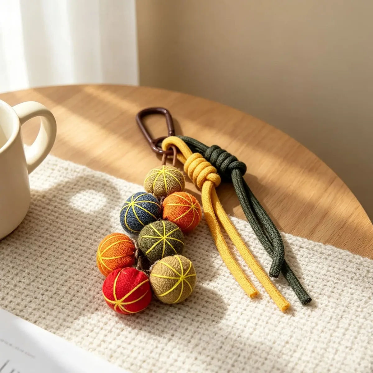 mignon porte-clés floral en tissu rembourré avec sangles en corde pour sacs à main, sacs fourre-tout, sacs à dos et décoration de sacs de tous les jours.