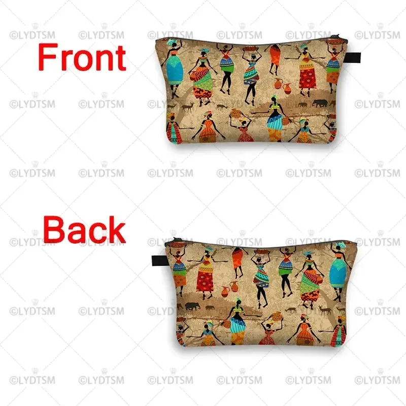 trousse à cosmétiques imprimée pour femmes africaines, sacs de maquillage pour dames afro, étui à cosmétiques pour filles, rangement portable pour rouge à lèvres, sacs de voyage, mode