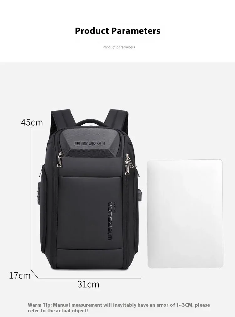 sac à dos d'affaires 35 l pour hommes, étanche, grande capacité, voyage d'affaires, mot de passe multifonctionnel, antivol, pochette d'ordinateur