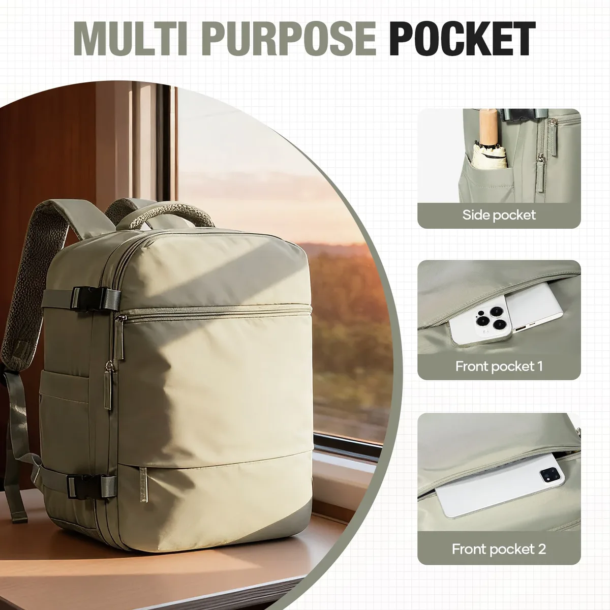 sac à dos de voyage pour avion 40x30x20, sac à dos ryanair pour ordinateur portable, bagage à main, sac à dos de voyage portable pour femmes et hommes