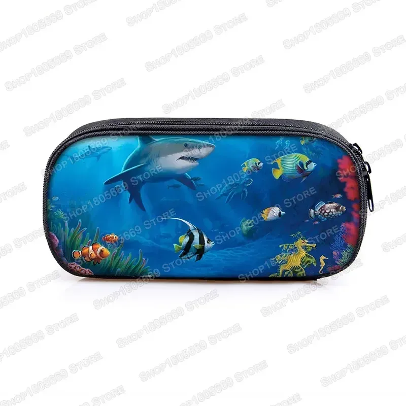 trousse à cosmétiques, animal de mer, tortue, baleine, requin, dauphin, poulpe, trousse d'école pour filles, boîte à crayons, sacs de papeterie mignons, cadeau