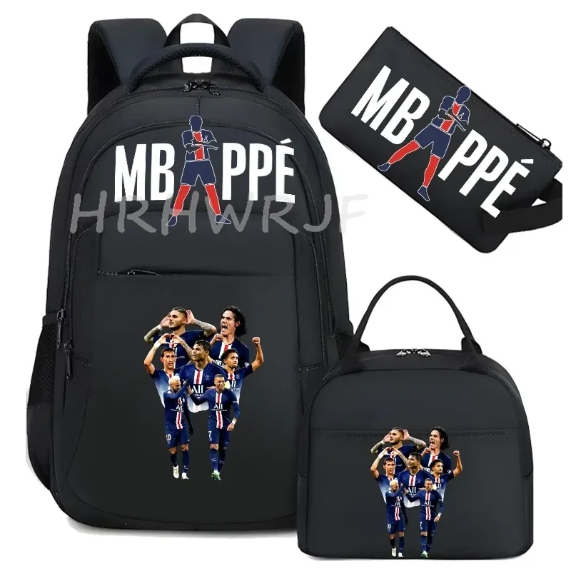 sac à dos pour ordinateur portable m-mbappes, pour femmes et hommes, sacs à dos décontractés pour le sport et le football, sac à dos oxford pour femmes, sac d'école pour hommes, sac de voyage, mochilas 3 pièces