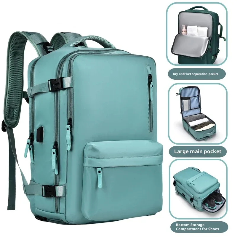 sac à dos de voyage pour ordinateur portable pour hommes et femmes, sac à dos de transport extensible approuvé par avion, sac à dos léger et étanche de 15,6 pouces