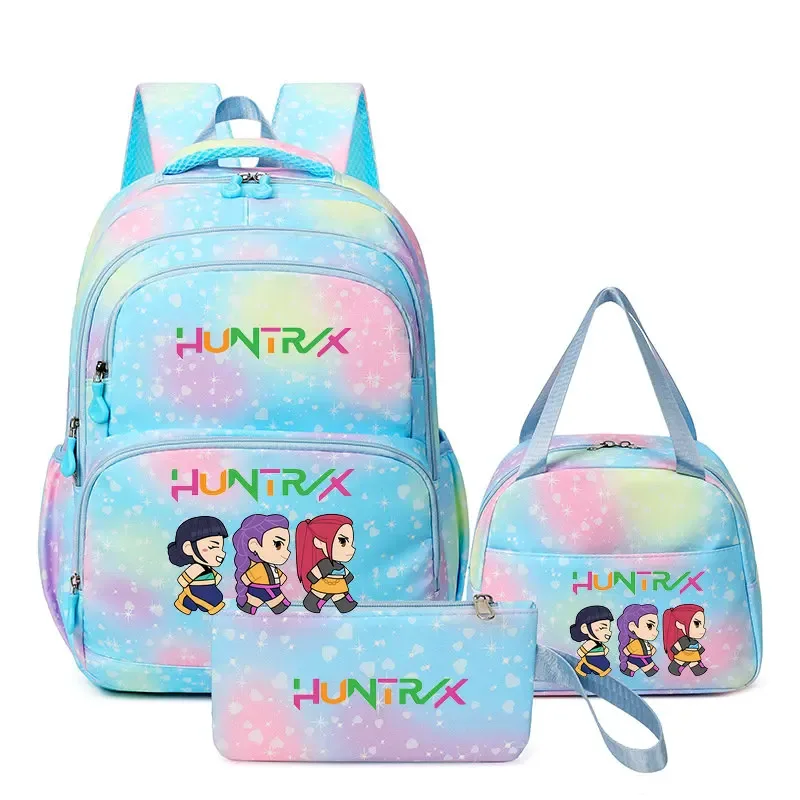 kpop demon hunters – sac à dos pour ordinateur portable pour filles, 3 pièces, sac à dos huntr/x pour adolescents, garçons et femmes, mochila de voyage pour usage quotidien