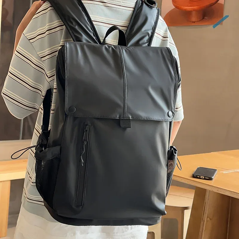 sac à dos en cuir imperméable pour hommes et femmes, orange, vert, noir, kaki, voyage en plein air, pochette d'ordinateur d'affaires, sac d'école de grande capacité