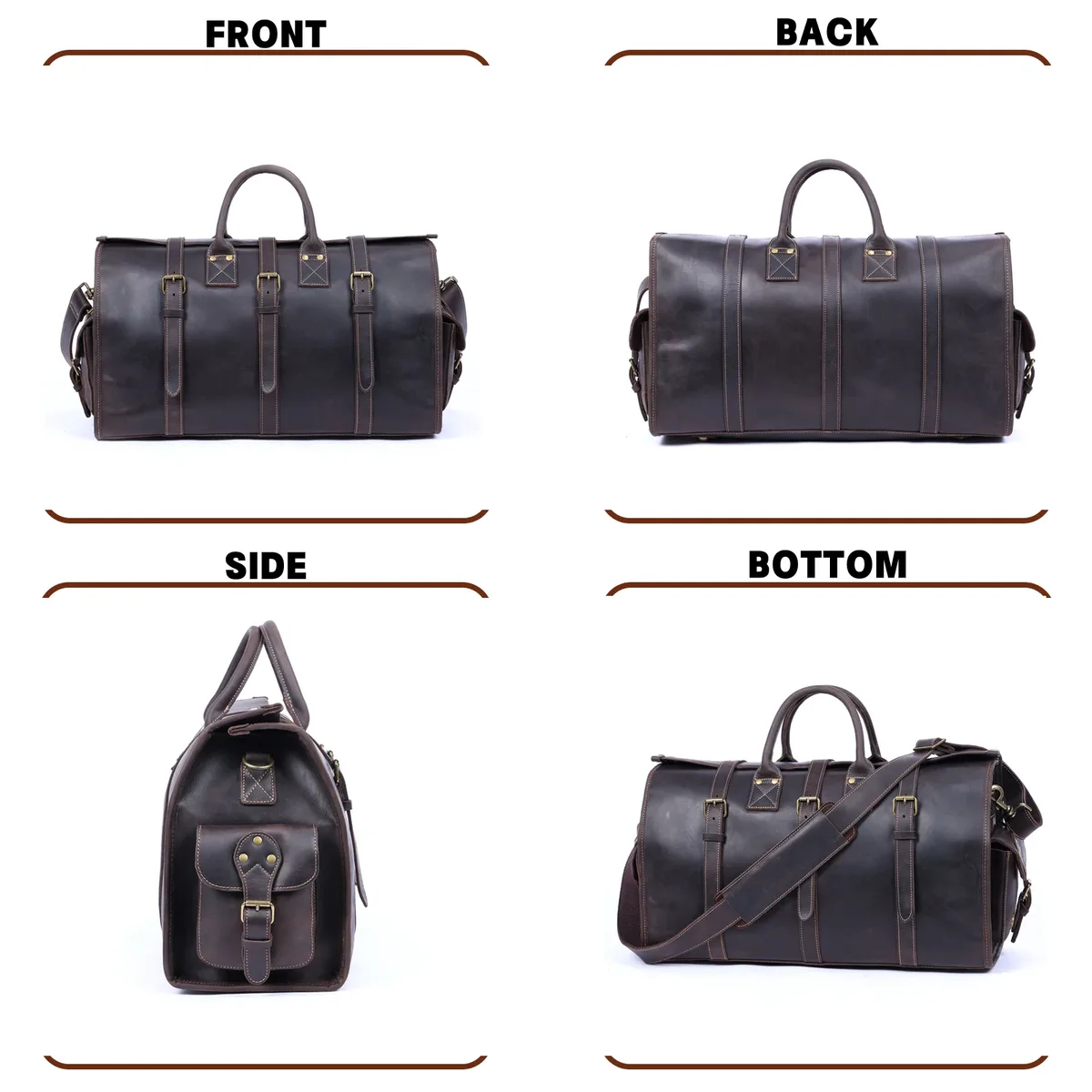 sac de voyage vintage en cuir véritable pour homme, grande capacité, sac de sport en cuir de vachette, style classique, sac de week-end, sac de nuit