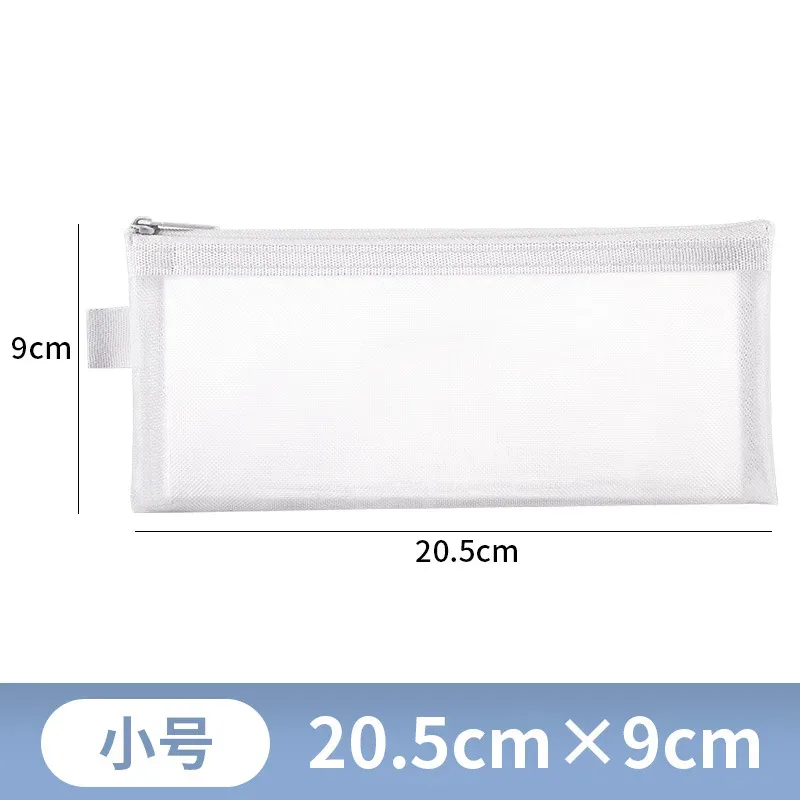 sacs à cosmétiques de voyage en maille transparente simple, sac de rangement cosmétique, étui à crayons à fermeture éclair transparente, poudres de maquillage en nylon, portable, nouveau