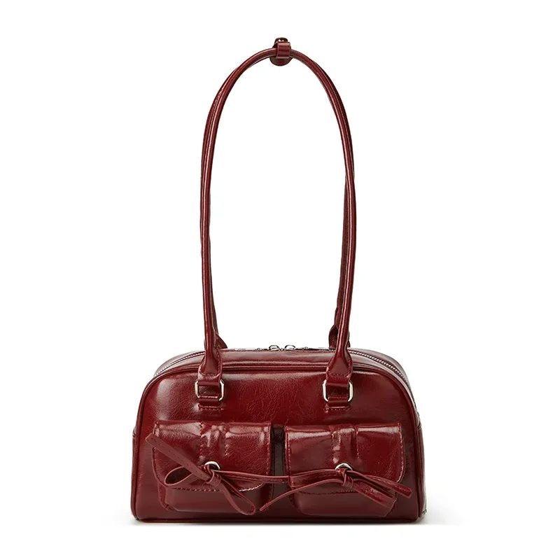 nouveau sac à bandoulière de style ballet sac sous les bras avec nœud de printemps sac fourre-tout simple de bowling pour femmes